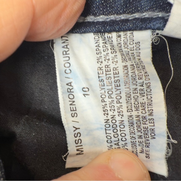 2012/ Bandolino Dark Blue Flare Jeans w Bling-Rhinestones‎ Sz 10 inseam 30 - Picture 10 of 16